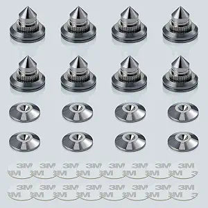 Speaker Spikes Adjustable Floor Protectors 8pcs with Adhesive, Black