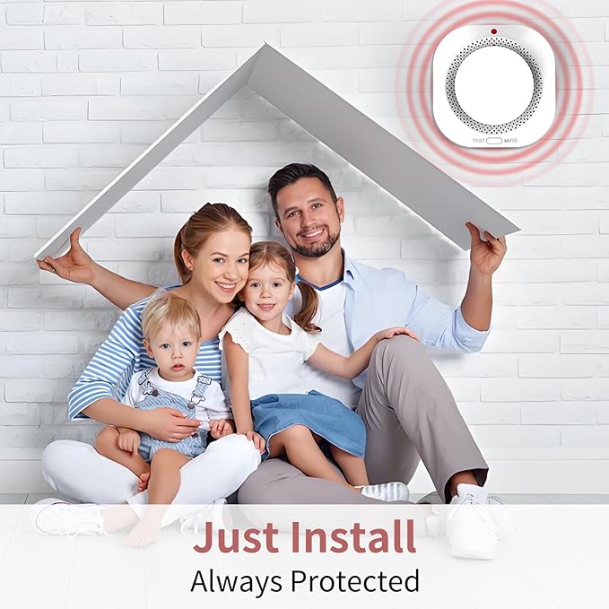 Smoke Detectors for Home,Photoelectric Wireless Fire Alarms Replaceable Battery Powered,Portable Smoke Alarm with Test/Mute Button,Attic Smoke Detector,2 Pcs(Battery Not Included)