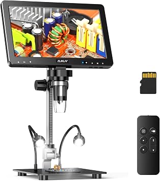 Elikliv EDM9 Max Digital Coin Microscope, Soldering Magnifier with Light