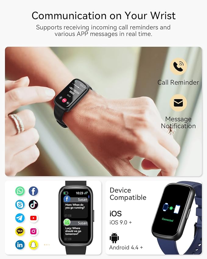 Fitness Tracker, Smart Watches for Women Men with Heart Rate/SpO2/Sleep Monitor, IP68 Waterproof Fitness Watches for Women Men, Step Tracker & Smart Watch for Android iPhone,Pedometer Watch, Gift