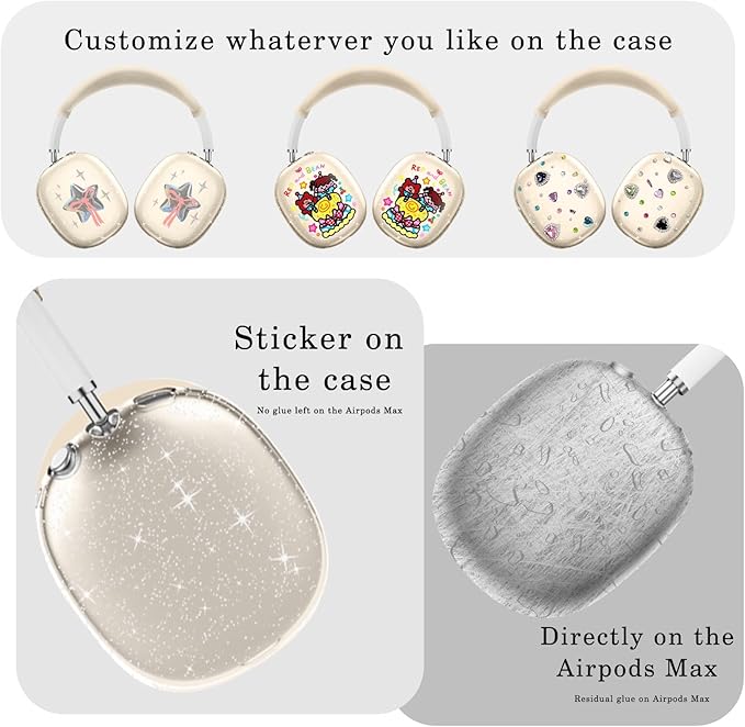 for AirPods Max case Cover,Anti-Scratch Ear Pad Case Cover/Ear Cups Cover/Headband Cover for AirPods Max. Clear Soft TPU and Silicone,Skin Scratch Proof.