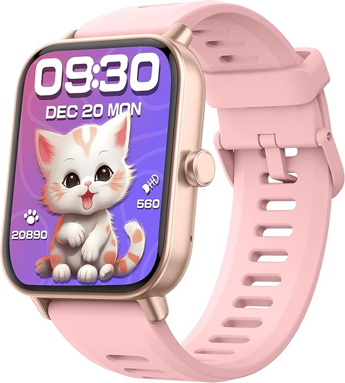 Kids Smart Watch, Kids Watch No Phone Needed Heart Rate & Sleep Tracker, Stress & SpO2 Monitor, 1.8" Fitness Tracker Step Counter, Alarm Clock, Games, Swimming Watch for Boys Girls Teens Aged 5+