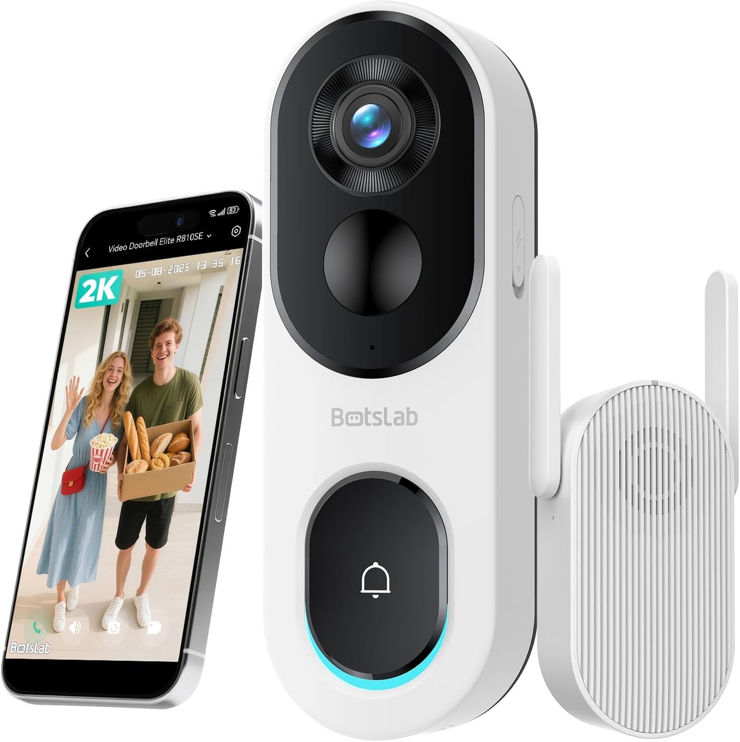 Wireless Video Doorbell Camera – 2K Head-to-Toe View, No Monthly Fee, Two-Way Audio
