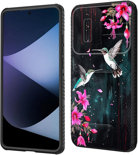 for Galaxy A36 5G/A56 5G Case Built in Slide Camera Lens Cover,Heavy Duty Shockproof Protection Dual Layer Case for Samsung Galaxy A36 5G/A56 5G 6.7" 2025,Flower Hummingbird