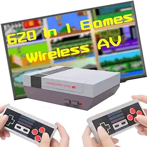 Retro Game Console, Classic Video Games Console Built-in with 620 Games System,Plug and Play with Wireless Controllers Handheld Games.(Grey)