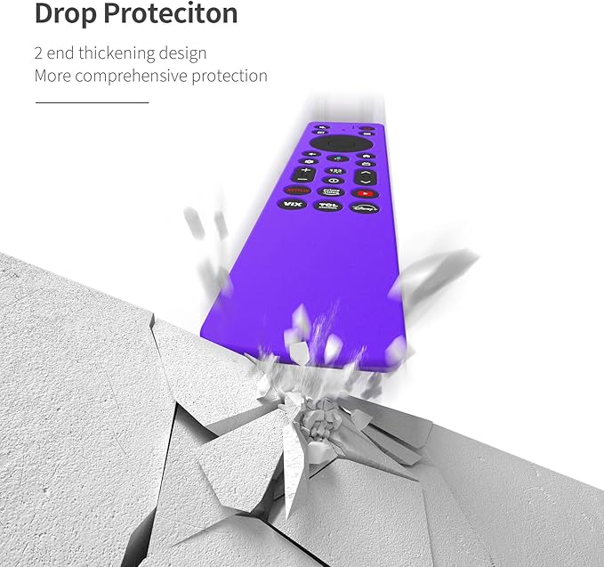 Silicone Cover for TCL RC813A Remote 2025 QM6K Series Remote Silicone Protective Skin Case Anti-Slip Cover with Lanyard(Purple)