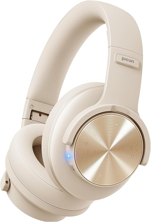 Picun B8 Wireless Bluetooth Headphones, 120H Playtime, 3EQ Modes, Khaki