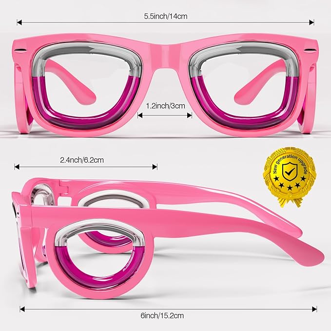 Hion 2 Pairs Adult Anti- Motion Sickness Smart Glasses, Ultra-Light Portable Nausea Relief Liquid Glasses, Carsickness Airsickness Seasickness Glasses, Kids Travel/Cruise Essentials（Pink+Black