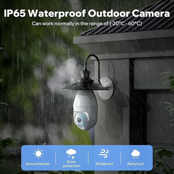 Camcamp 5GHz Light Bulb Security Camera Outdoor Waterproof,Light Socket Security Camera Outdoor, Wireless Bulb Camera,Full Color Night Vision, TwoWay Dialogue,Motion Tracking