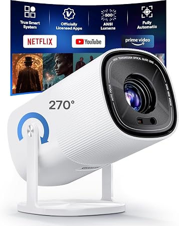 Mini Smart Projector with Officially-Licensed Apps 500 ANSI