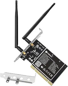 Wireless N Dual Band 600Mbps (2.4GHz 300Mbps or 5GHz 300Mbps) PCI WiFi Adapter for Windows 11, 10, 8.x, 7, XP (32/64bit) and Windows Server Desktop PCs, PCI Interface WiFi Card (PCI-N600)