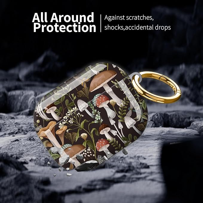 Compatible with AirPod Pro 3 (2025),Cute Case Cover for Women & Men, Full Protection Shockproof Hard Case with Keychain, Wireless Charging Case Accessories(Abstract Mushroom Plant)