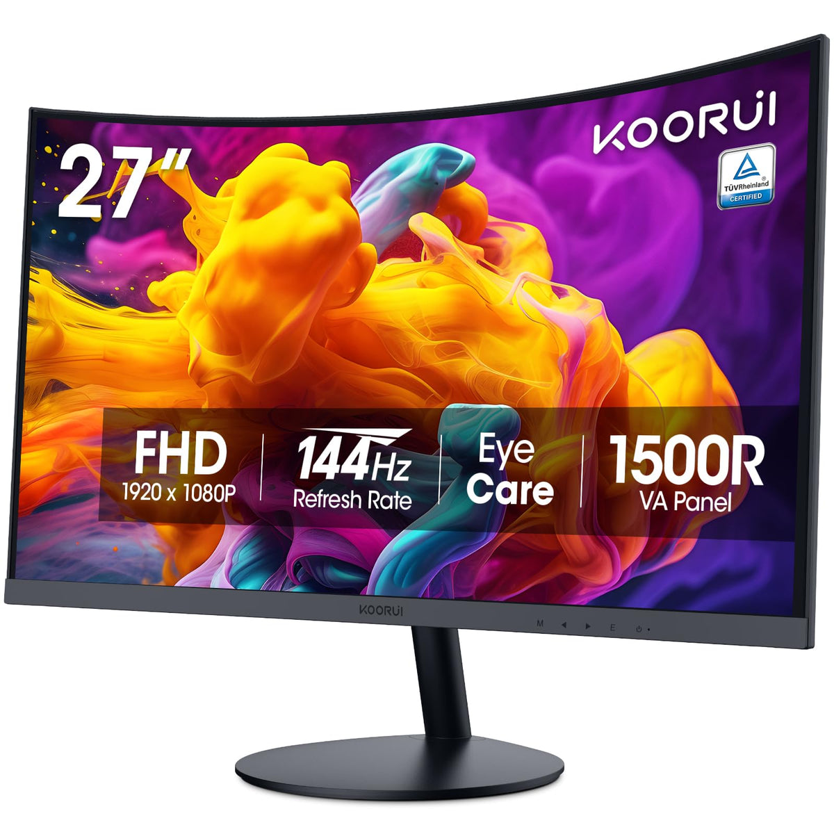 KOORUI 27 Inch Curved Computer Monitor, FHD 144Hz VA 1500R Office Monitor - Image 1