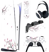 PlayVital Falling Cherry Blossom Full Set Skin Decal for ps5 Console Digital Edition, Sticker Vinyl Decal Cover for ps5 Controller & Charging Station & Headset & Media Remote - Image 1
