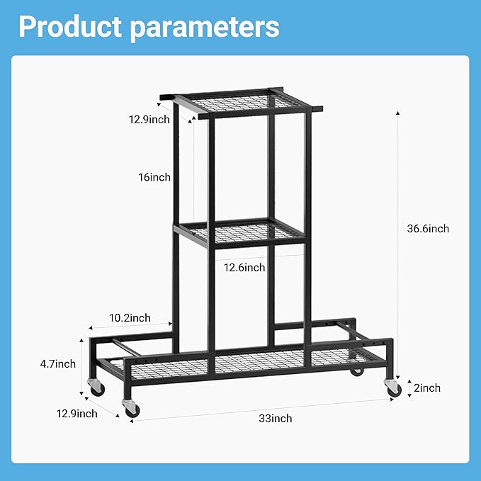 Standing Ski Storage Rack, Holds Snowboards & Skis, 3-Tier Organizer for Gear, Black - Ski Rack for Garage (without antislipmat)