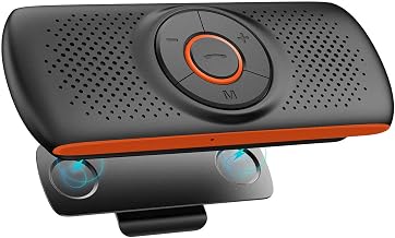 NETVIP Bluetooth Handsfree Speakerphone for Cell Phone, Wireless Car Kit Music Player Adapter with Back-Clip Portable Bluetooth Speaker for Home/Sport/Outdoor, Work with Siri/Google Assistant/TF Card