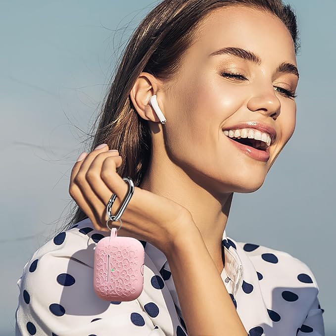 Compatible for AirPods Pro 2nd Generation Case Cover,Protective Silicone Skin Accessories with Keychain for Women Men Compatible with Apple AirPods Pro Gen 2(2022), Front LED Visible,Light Pink