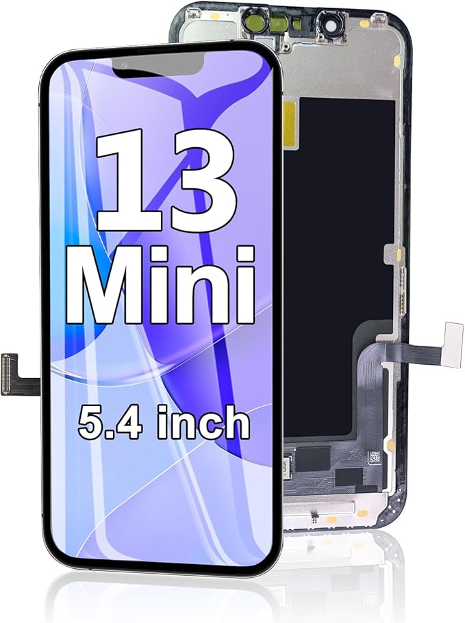 EFAITHFIX for iPhone 13 Mini Screen Replacement 5.4 Inch LCD 3D Touch Screen Display Full HD Digitizer Frame Assembly Compatible with Model A2481,A2626,A2628,A2629,A2630 with Waterproof Tape, No Tools