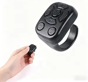 Bluetooth Ring Mouse, Wireless, Selfie, Reading, Music, Video, fingertip, Tiktok, Kindle， Rechargeable, Shutter, Smartphone Mouse, Small, Lightweight, 15 Day Standby Time (Black)