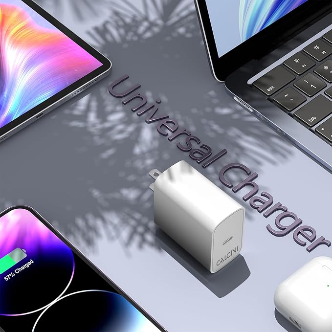 CALCINI USB C Charger Block, 65W Type C Fast Charger for MacBook Pro, Galaxy, Dell, iPhone 15, iPad Pro, and More
