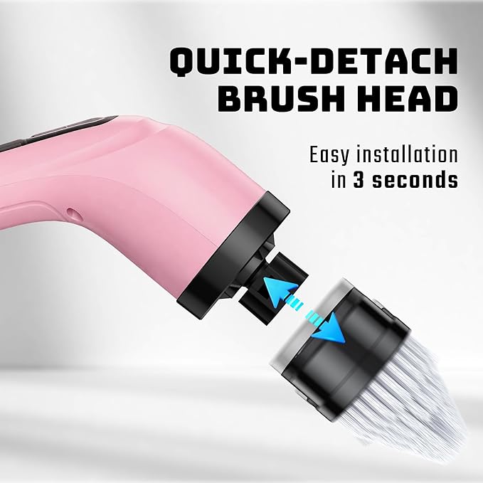 2 Pieces Electric Spin Scrubber - Cordless Bathroom Scrubber with 7 Brush Heads - Dual Speed IPX7 Waterproof Power Scrubber for Heavy-Duty Bathtub, Glass, Tile, and Car Cleaning