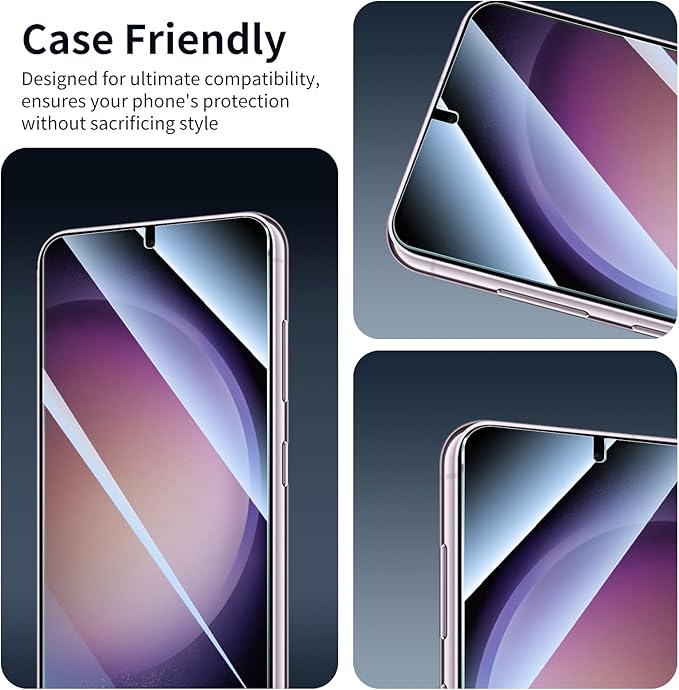 3*Screen Protector for Samsung Galaxy S22/S23 with a Installation Alignment Aid, HD Tempered Glass Film, Impact-Protection [9H Hardness][Anti-Shatter][Anti-Scratch][2.5D Curved Edges]