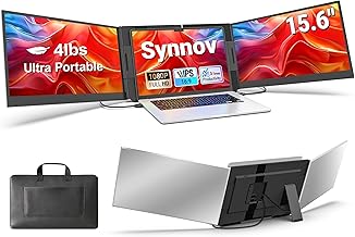 Synnov 15.6“ Laptop Screen Extender, 1080P FHD Ultra Light & Portable Triple Monitor for Laptops, Fit for 12"-17.3" Laptops, Plug & Play Travel Monitor Extender Compatible with Wins/MacOS/Chrome - Image 1