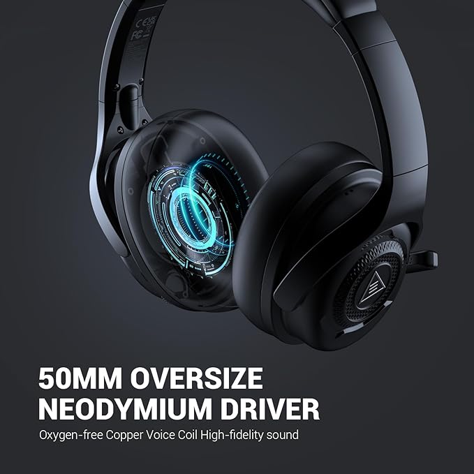 EKSA E4 AirComfy Headsets with Microphone Noise Cancelling, Over-Ear PC Headphones, Crystal Clear Surround Sound 263g Ultra Lightweight 3.5mm Wired Computer Headset for Laptop/PS4/PS5/Xbox/Switch