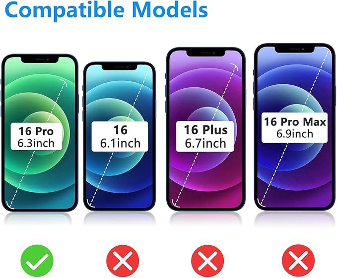 for iPhone 16 Pro Screen Replacement 6.3 inch, 3D Touch LCD Screen Display Digitizer Frame Assembly Repair Kit with Waterproof Seal+Repair Tools+Screen Protector for A3083,A3292,A3293,A3294