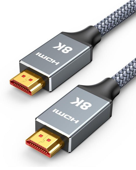 Capshi 6.6ft 8K 4K@120Hz HDMI Cable 2.1, 48Gbps High Speed Cord