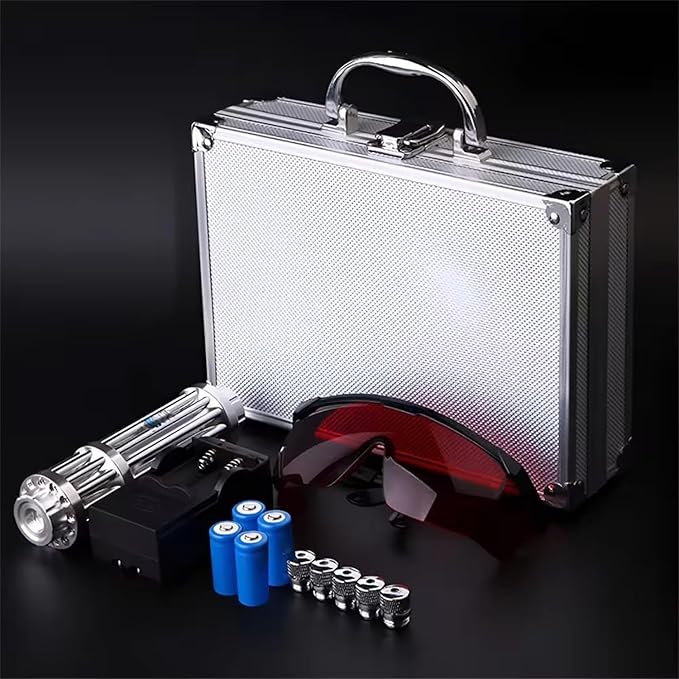 Blue LED Flashlight Rechargeable – Long Range High Power Torch with Adjustable Focus, Suitable for Outdoor Activities