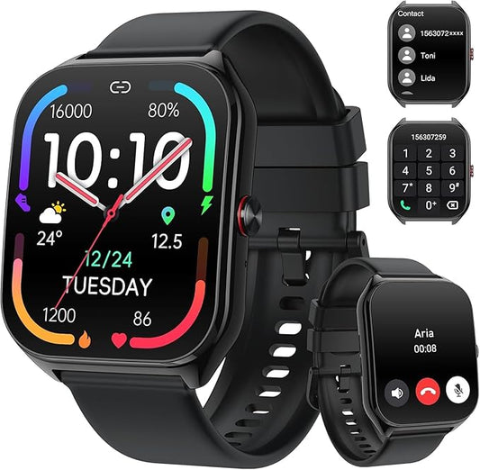AI Smart Watch for Men Women, 1000mAh Fitness Tracker 60-Day Standby Time, 1.96" HD SmartWatch with 200+ Sport Modes/Heart Rate/Sleep Monitor, IP68 Waterproof Pedometer for Android iOS
