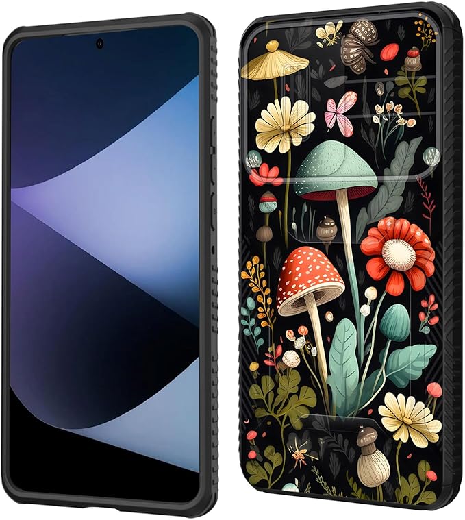for Galaxy A36 5G/A56 5G Case Built in Slide Camera Lens Cover,Heavy Duty Shockproof Protection Dual Layer Case for Samsung Galaxy A36 5G/A56 5G 6.7" 2025,Mushroom Forest