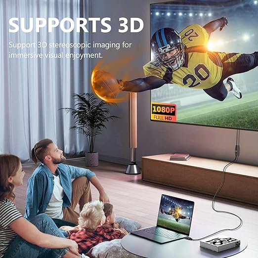16 Feet HDMI Extender Cable, 2 Pack HDMI Adapter Cable, 1080P Video Cord for HDTV, Monitor, PC, Laptop, Projector