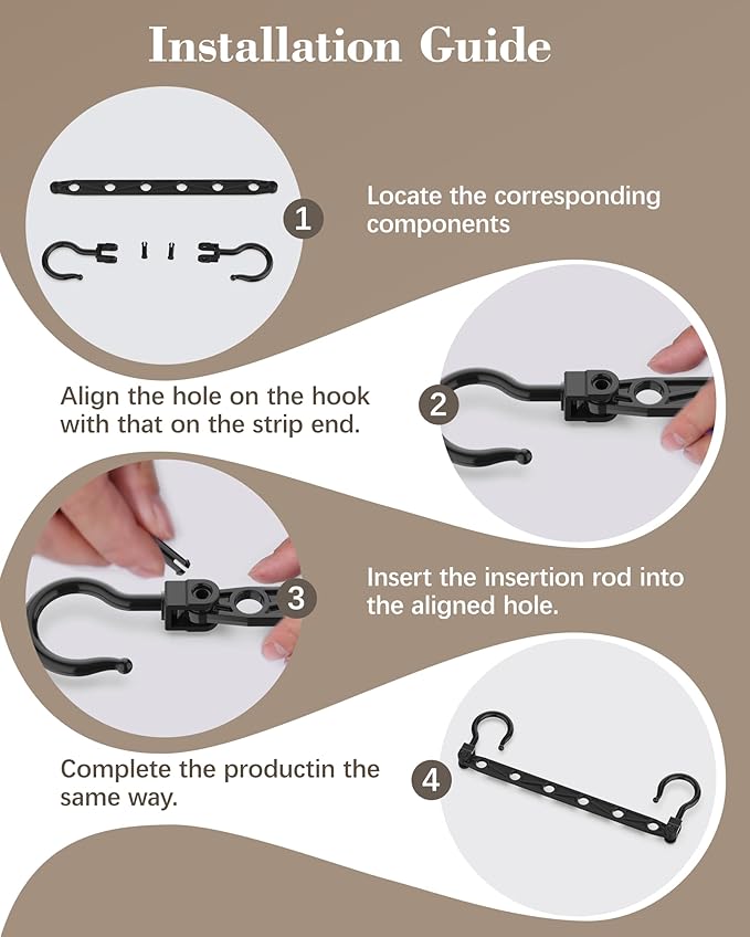 Space Saving Hangers for Clothes, 16 Pack Magic Hangers with 6 Holes and 360° Swivel Hook, Hanger Hooks Space Saver for Closet Organizers and Storage, Dorm Room Essentials, Black