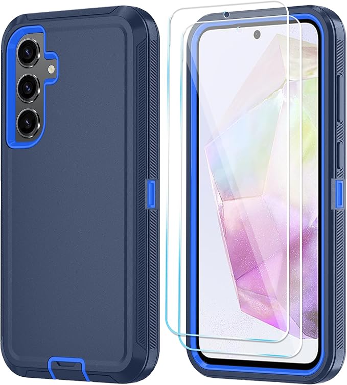 ONOLA Compatible with Samsung Galaxy S26+ / S26 Plus Case with HD Screen Protector [Not fit S26 / S26 Ultra], 3 in 1 Heavy Duty Phone Case for Galaxy S26 Plus 6.7",DarkBlue