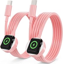 2 Pack for Apple Watch Charger USB C Cable 3.3FT iWatch Magnetic Cable-Pink - Image 1
