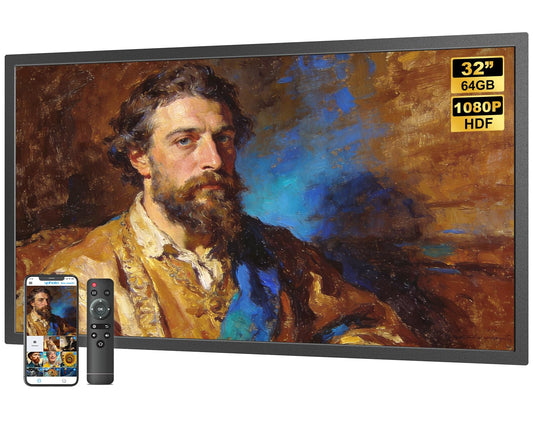 32-inch Digital Photo Frame Large-Picture-Frame - FHD IPS, Dual-WiFi, Remote Control, Smarthphone Sync Screen, Load Photo from Phone via APP Email, Free Cloud,Wall Mounted for Photo Gallery Home Decor