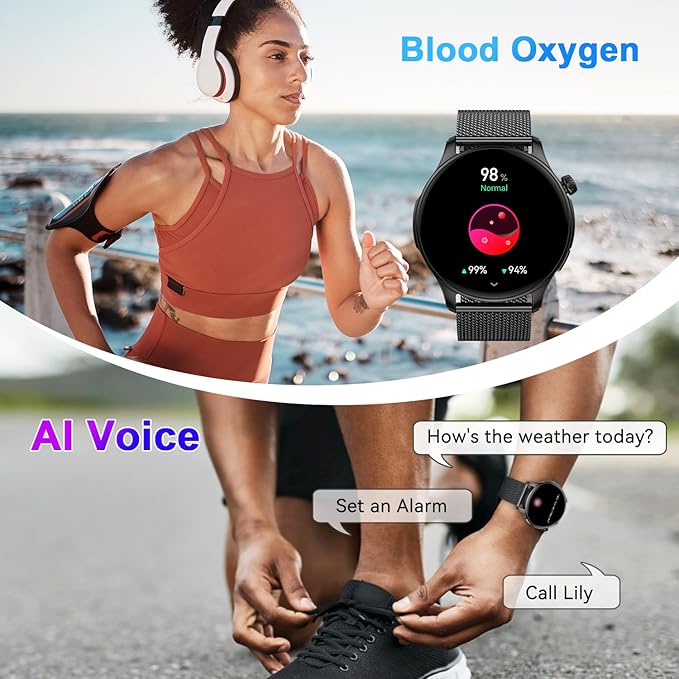 Smart Watch for Men Women Fitness: Make Answer Call Waterproof Digital Mens Watches Running Pedometer Smartwatch Android Phone iPhone Samsung Compatible Sleep SpO2 Heart Rate Monitor Step Tracker