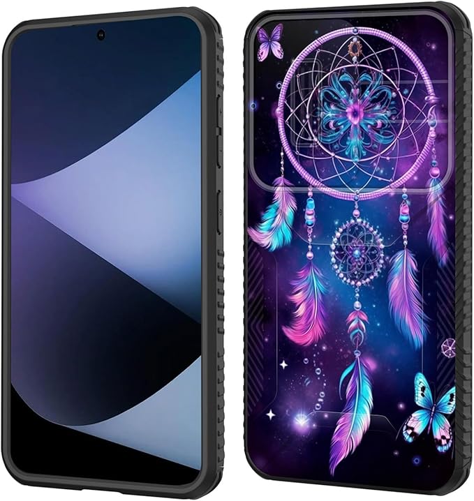 for Galaxy S26 Plus Case Built in Slide Camera Lens Cover,Heavy Duty Shockproof Protection Dual Layer Case for Samsung Galaxy S26 Plus 6.7" 2026,Butterfly Dream Catcher