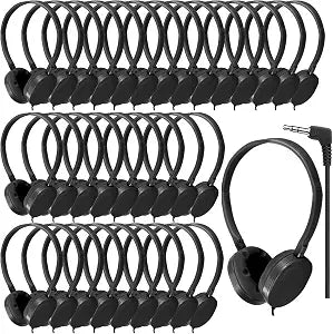 CN-Outlet Bulk Earbud Headphones 50 Pack for Classroom Kids,Wholeslae Wired Durable Earphones Class Set for Students Children Toddler Teens Boys Girls and Adult(CN102,Black)