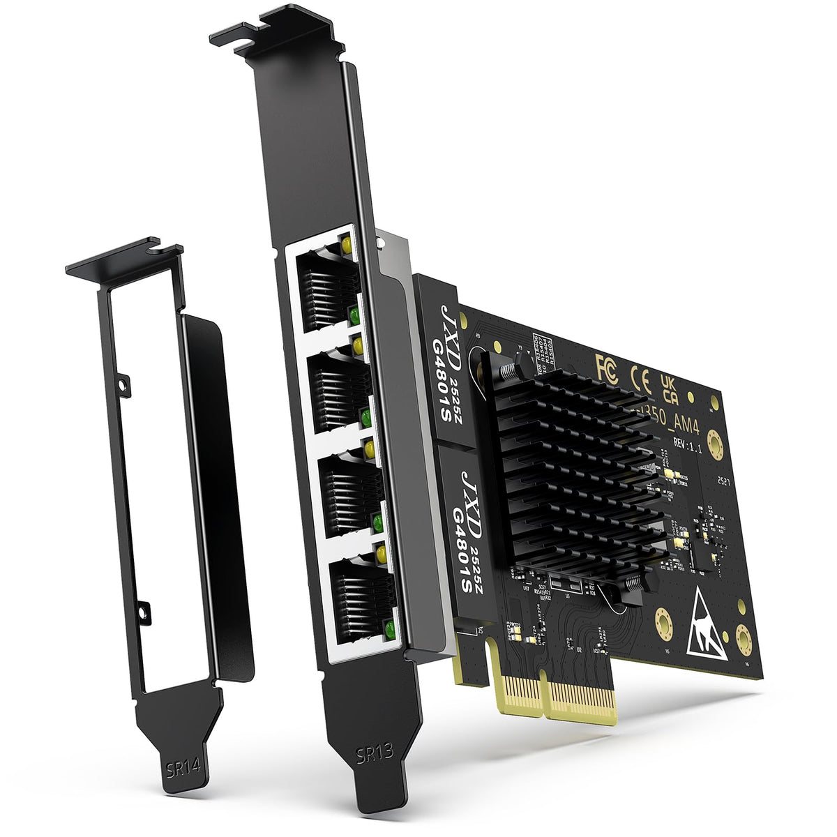4 Port Gigabit PCIe RJ45 Network Card with Intel I350-T4 Controller