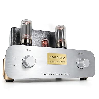 F5 Pure Class A Single-Ended Stereo Tube Integrated Amplifier, 6N1 + 2×6L6 HiFi Tube Amp with Volume Control, Dual RCA Inputs (CD/AUX), 8Ω/4Ω/COM Speaker Outputs