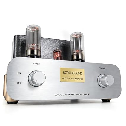 F5 Pure Class A Single-Ended Stereo Tube Integrated Amplifier, 6N1 + 2×6L6 HiFi Tube Amp with Volume Control, Dual RCA Inputs (CD/AUX), 8Ω/4Ω/COM Speaker Outputs