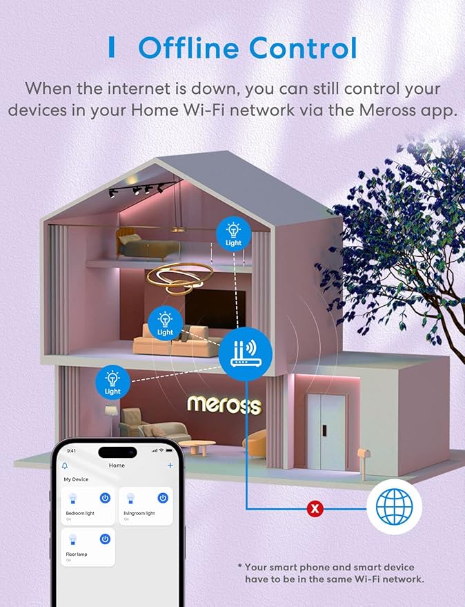 meross Smart RGBWW WiFi LED Bulbs, Apple HomeKit Compatible, 60W Equivalent, 900 Lumens, Multicolor, 4 Pack