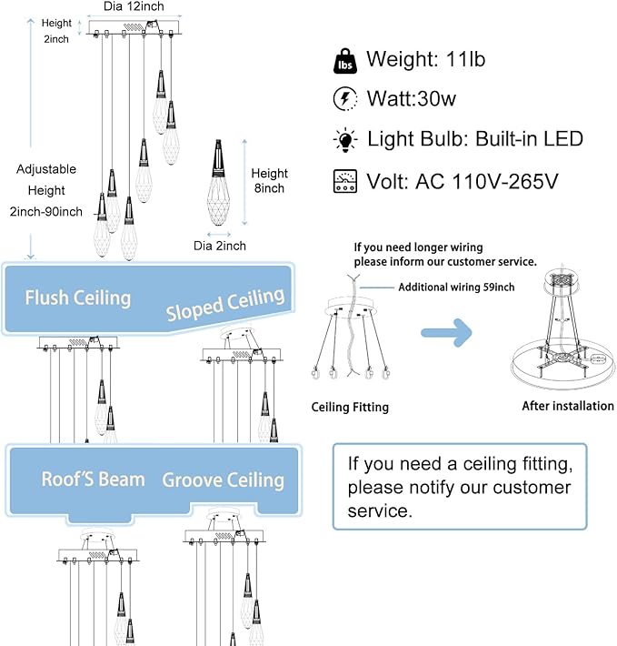 Modern Crystal Chandelier 6-Lights Pendant Chandeliers for Staircase Chrome Kitchen Pendant Light Fixture Hanging Lighting for Dining Room Living Room Bedroom Entryway