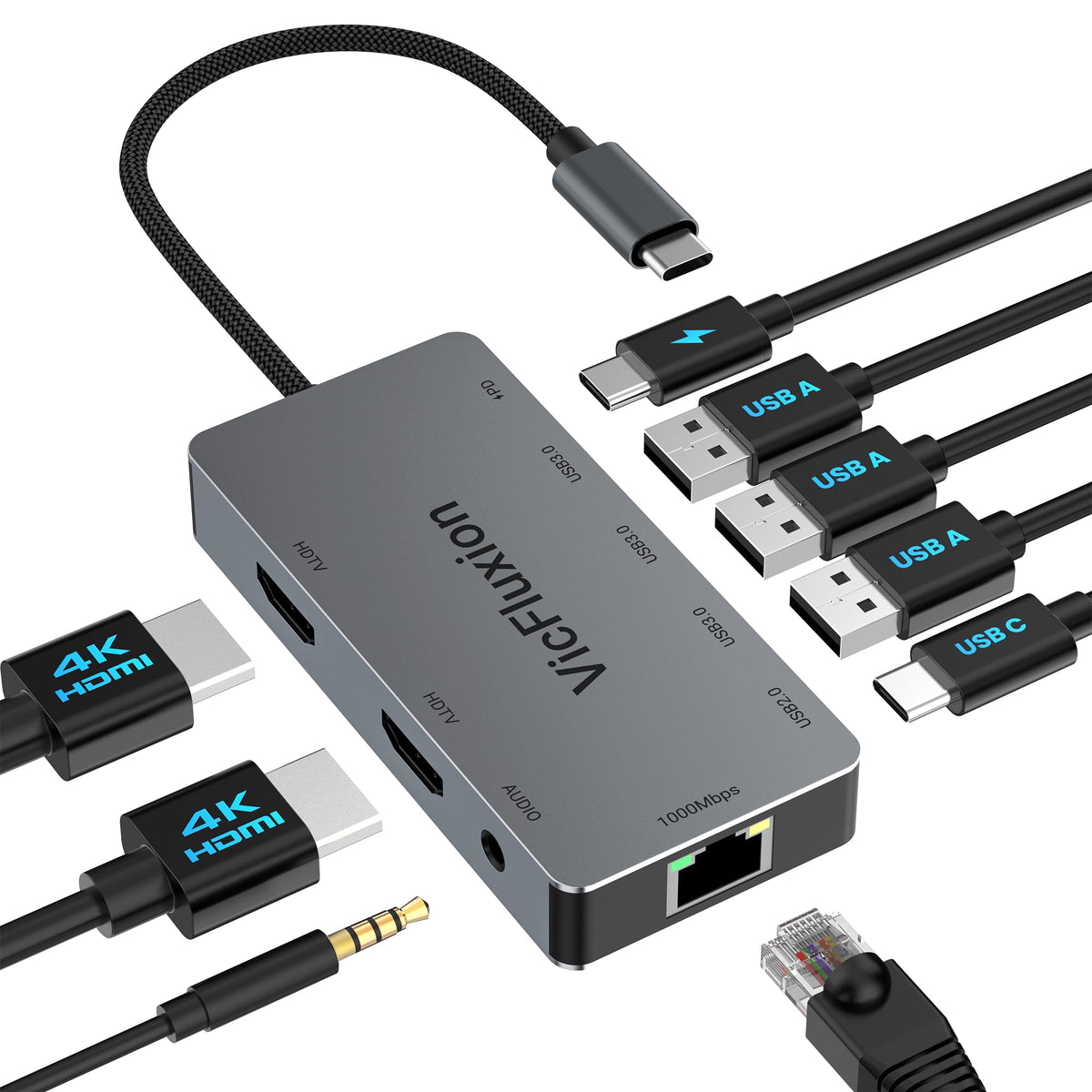 Docking Station Dual Monitor, USB C Hub Multiple Por | Computer Access - Image 1