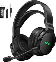 Acer Wireless Gaming Headset for PS5, PC, PS4, Switch, Mac & Laptop, Tri-Mode 2.4GHz Wireless/Bluetooth 5.4/3.5mm Wired, Suspension Headband, 50mm Dynamic Drivers, Detachable ENC Mic, Black - Image 1