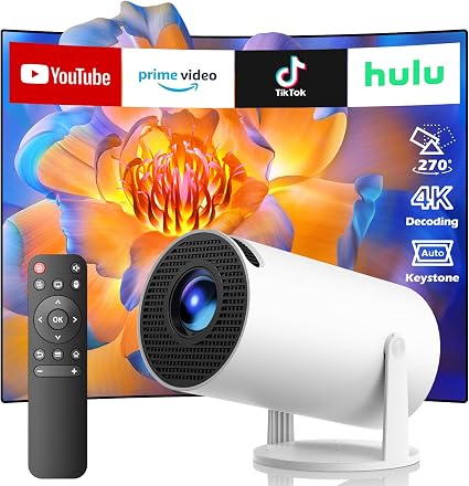 Mini Projector, Portable Projector with Wifi and Bluetooth, Built in Apps