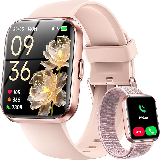 Smart Watches for Women, 1.83" Aleax Bulit-in Smart Watch for Android Phones & iPhones with Calls/Messages/Reminders, 120 Sport Modes Fitness Tracker Watch for Women with Heart Rate/Sleep/SpO2 Monitor